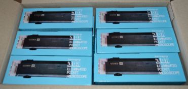 144 x Lumagny 30x Illuminated Pocket Microscope - Model 7520 - Individually Boxed With Cases - Ideal