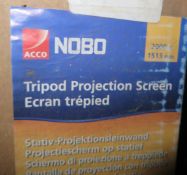 1 x Nobo Tripod Projection Screen Home Theatre/Office/Cinema, 4:3 Screen Format - 2000 x 1513 mm, Ma