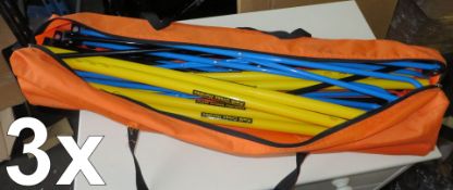 3 x Sets of 6 Kwik Cross Hurdles with Bag - New - Ref: DRT0152 - CL185 - Location: Stoke-on-Trent ST