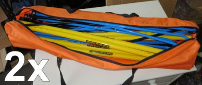 2 x Sets of 6 Kwik Cross Hurdles with Bag - New - Ref: DRT0152 - CL185 - Location: Stoke-on-Trent ST