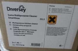 10 Boxes of Diversey Suma D2.3 Multipurpose Kitchen Cleaner - 2 x 1.4L per Box - Ref: DRT0186 -