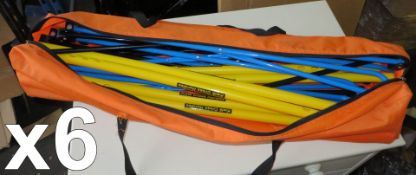 6 x Sets of 6 Kwik Cross Hurdles with Bag - New - Ref: DRT0152 - CL185 - Location: Stoke-on-Trent ST