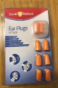 500 x Packs of Shield Relieve Ear Plugs - 4 Pairs Per Pack - Ref: DRTEPG500 - CL185 - Location: Stok