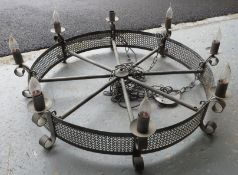 1 x Large Baroque 8-Spoke Metal Chandelier - 97cm Diameter - CL175 - Location: Bradshaw BL2 - NO VAT
