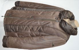 1 x Steilmann Kirsten Size 12 Womens Quilted / Faux Leather Brown Coat / Jacket - CL210 - Ref SC1045