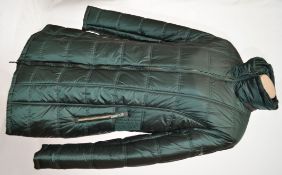 1 x Steilmann Kirsten Size 12 Womens Dark Green Quilted Coat / Jacket with Zip Hood - CL210 - Ref