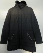 1 x Steilmann Kirsten Size 12 Womens Black Quilted Coat / Jacket with Faux Fur Gilet - CL210 - Ref