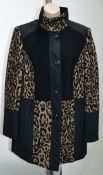 1 x Steilmann KSTN By Kirsten Womens Coat - Attractive Design Featuring Leopard Print And Padded