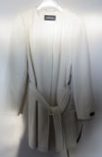 1 x Steilmann Kirsten Size 12 Womens Long Cream Cashmere and Wool Coat with Belt - CL210 - Ref