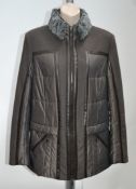 1 x Steilmann KSTN By Kirsten Womens Coat - Wool & Cashmere Blend - Features A Faux Fur Collar And