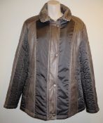 1 x Steilmann Kirsten Size 12 Womens Quilted 2-Tone Brown Coat / Jacket - CL210 - Ref SC1005 -