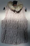 1 x Steilmann Kirsten Size 12 Womens Patterned Gilet with Faux Fur Neck - CL210 - Ref SC1020 -