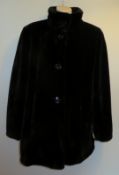 1 x Steilmann Kirsten Size 12 Womens Black Faux Fur Coat - CL210 - Ref SC1001 - Location: Altrincham
