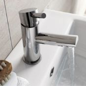 1 x Matrix Basin Mixer Tap - Brass Construction With Chrome Finish - Unused Stock With Fittings -