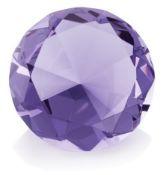10 x ICE London Diamond Shaped Crystal Paperweights - Colour: Lilac - 100mm In Diameter - New &