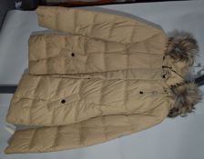 1 x Steilmann Kirsten Womens Cream Hooded Quilted Coat - CL210 - Ref SC2062 - Location: Altrincham