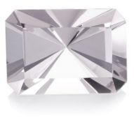 1 x ICE London Emerald Shaped Crystal Paperweights - Colour: Clear - 100mm In Diameter - New & Boxed