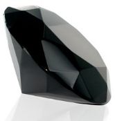 1 x ICE London Diamond Shaped Crystal Paperweight - Colour: Black - 100mm In Diameter - New &