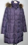 1 x Steilmann KSTN By Kirsten Womens Winter Coat - Colour Purple - Padded Coat Featuring Hood With