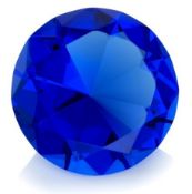 10 x ICE London Diamond Shaped Crystal Paperweights - Colour: Blue - 100mm In Diameter - New & Boxed
