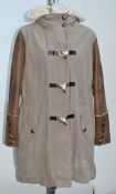 1 x Steilmann KSTN By Kirsten Womens Coat - Faux Suede Sleeves and Faux Shearling lined Hood - UK