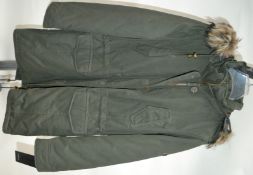 1 x Steilmann Kirsten Hooded Olive Womens Coat / Jacket - CL210 - Ref SC2066 - Location: