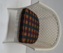 1 x Wooden White Garden/Conservatory Chair - AE001 - CL007 - Location: Altrincham WA14 Dimensions: