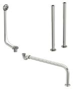 1 x Traditional Roll Top Bath Kit - Chrome Finish - Roll Top Bath Waste and Standpipes - Unused