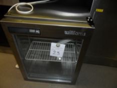 Williams undercounter style fridge with glass door 56cm d 61cm w 79cm h.