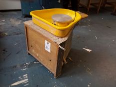 Podmore & Sons mobile Potters pottery wheel. Mobile potters wheel plug in. Sturdy, well-made and h