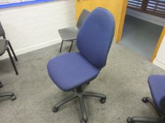 Cloth upholstered typists swivel chair