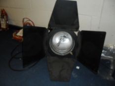 Spotlight used in film making studio in college.