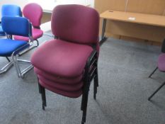 Cloth upholstered tubular framed matching chairs Q