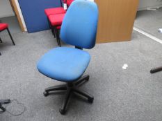 Cloth upholstered typists swivel chair