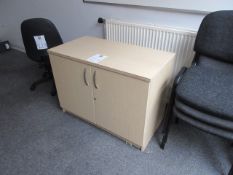 1000mm x 520mm x 730mm high veneered double door c