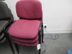 Cloth upholstered tubular framed matching chairs Q