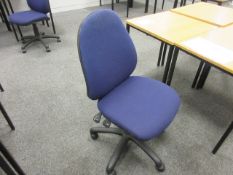 Cloth upholstered typists swivel chair