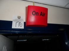 On Air Illuminated sign, wall mounted. Buyer to re