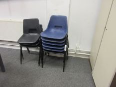 Black & Blue plastic tubular framed stackable chai