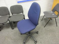 Cloth upholstered typists swivel chair