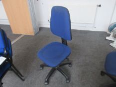 Cloth upholstered typists swivel chair