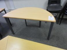 Semi-circular table 1200mm x 600mm.