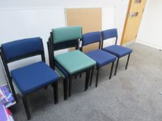 Upholstered tubular framed chairs Qty 7