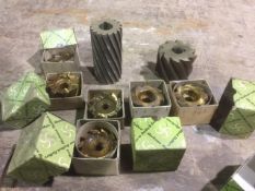 Box of assorted cutting equipment.