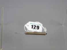 A swizzle action silver toothpick, Birmingham 1917, maker's mark possibly S J Rose, 5.9 grms