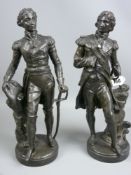 A pair of 19th Century spelter figurines of the Duke of Wellington and Admiral Lord Nelson,