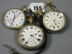 Three pocket watches - a Russian Sekonda with embossed steam locomotive on rear of case, a Swiss