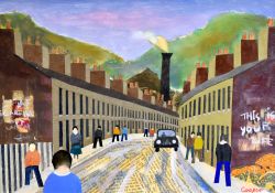 WILLIAM COOPER (b.1923 Merthyr Tydfil) mixed media, newspaper collage and construction - Welsh