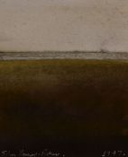 JOHN KNAPP FISHER watercolour - ship on horizon, signed and dated 1997, 10 x 8cms