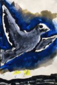JOSEF HERMAN watercolour - bird in flight, 28 x 19cms